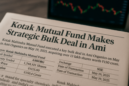 Kotak Mutual Fund Enters Strategic Bulk Transaction in Ami Organics