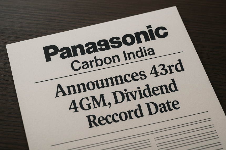 Panasonic Carbon India Announces 43rd AGM, Dividend Record Date