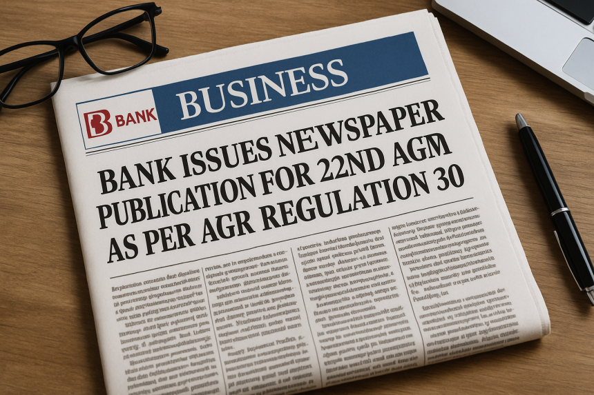 Bank Announces 22nd AGM Notice via Newspaper Publication